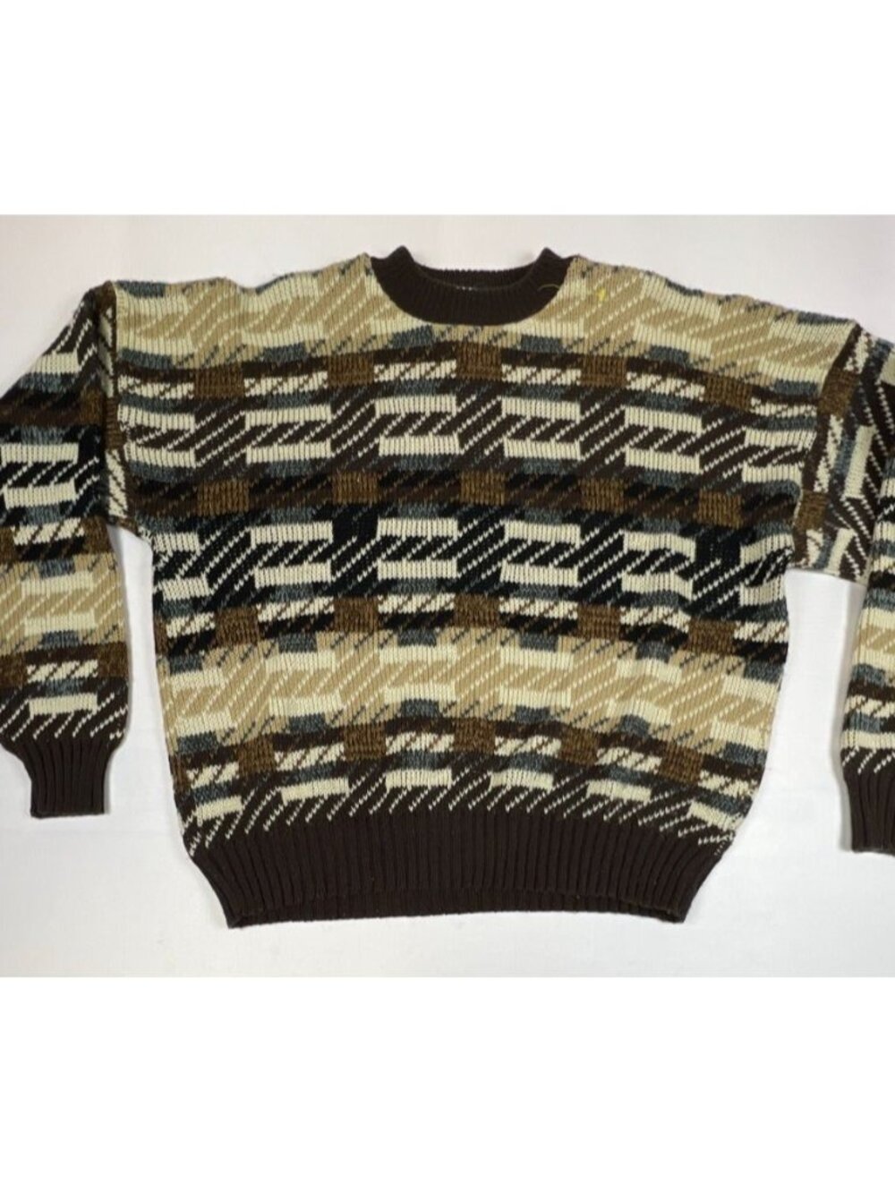 Vintage The Men’s Store at Sears Large Crewneck Sweater Brown Patterned 90s